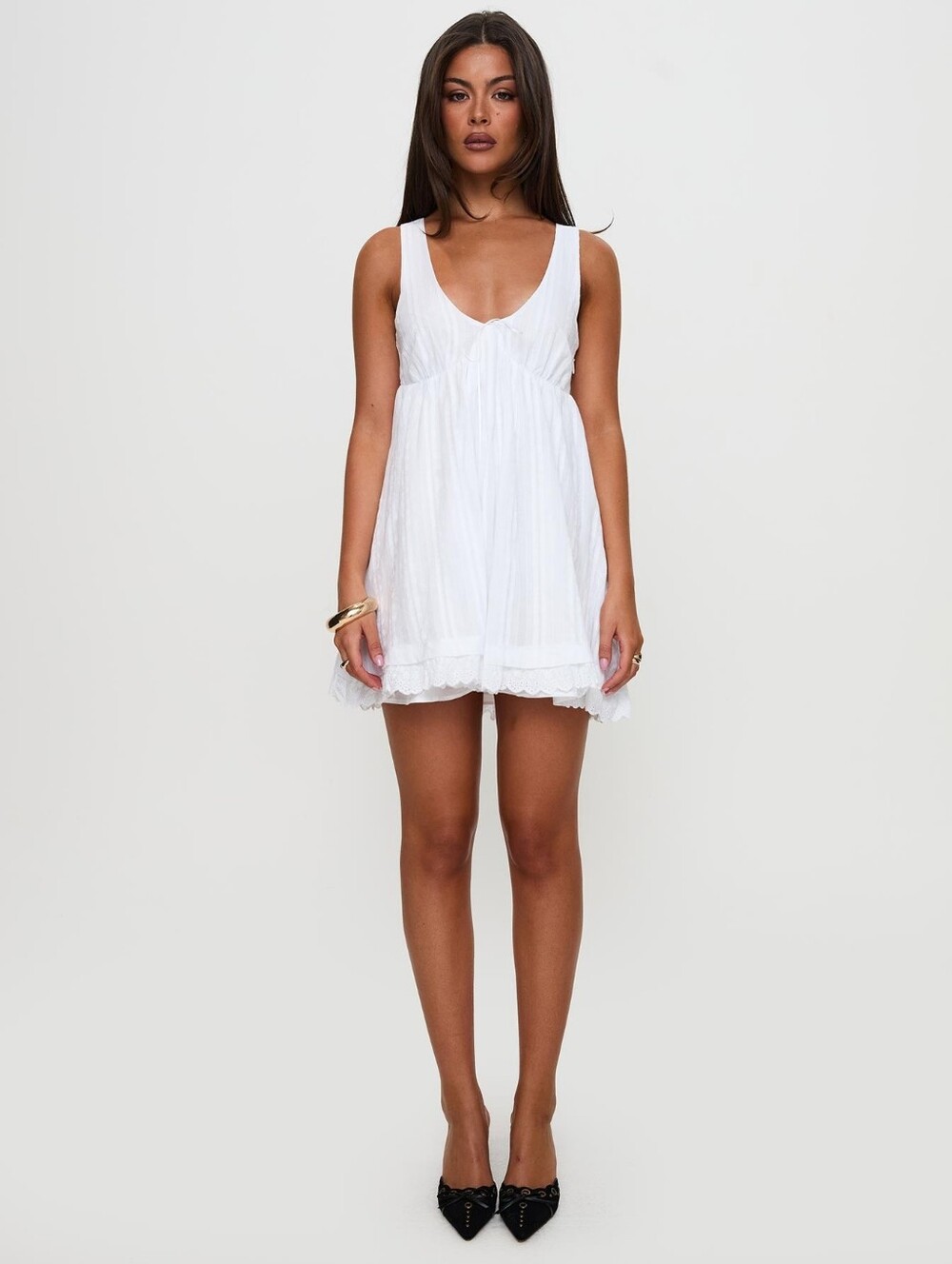 Princess Polly White Babydoll Mini Dress - Picture 7 of 8